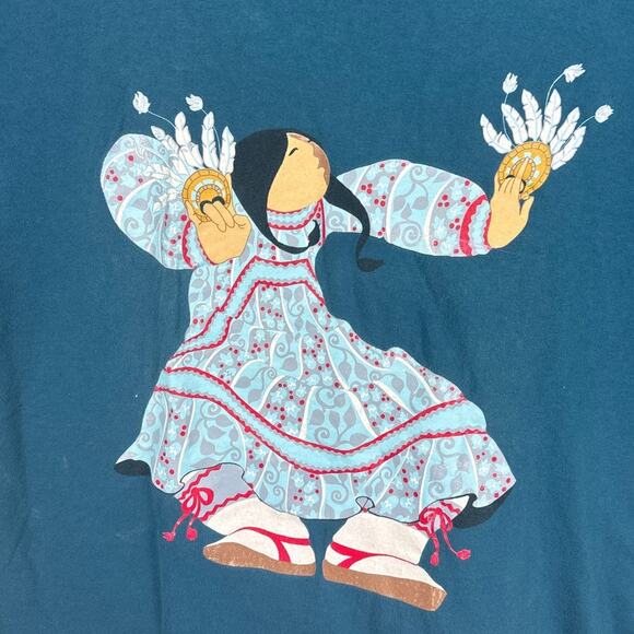 Vintage 90's Signal Sport Single Stitch Tee Shirt Native American Graphic USA XL - Picture 3 of 9